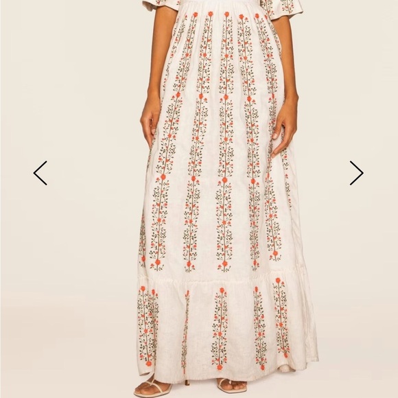 Very Rare AGUA BENDITA CEDRO MARGARITA IVORY MAXI DRESS Small - Picture 7 of 13